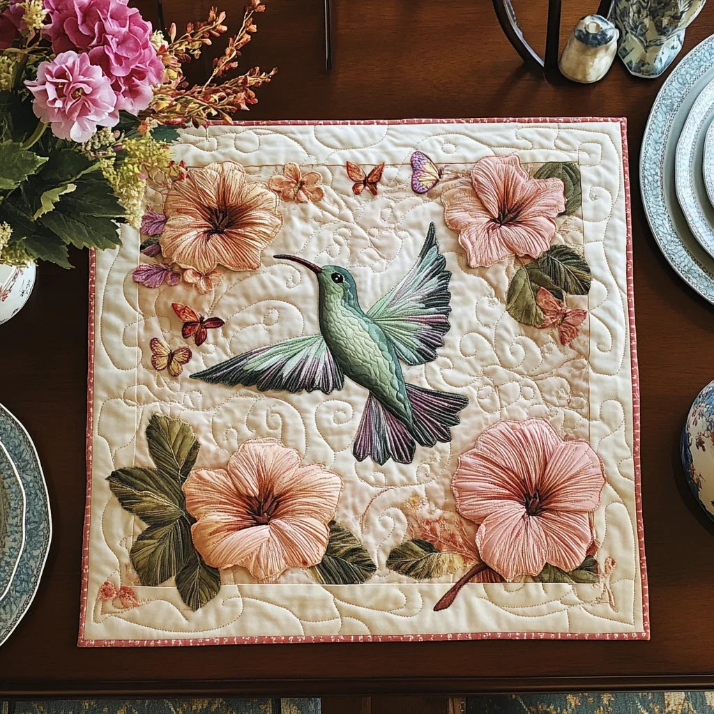 Hummingbird Spirit Quilted Table Topper