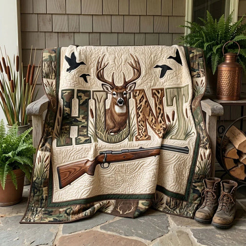Hunt Deer Camouflage Quilt Blanket