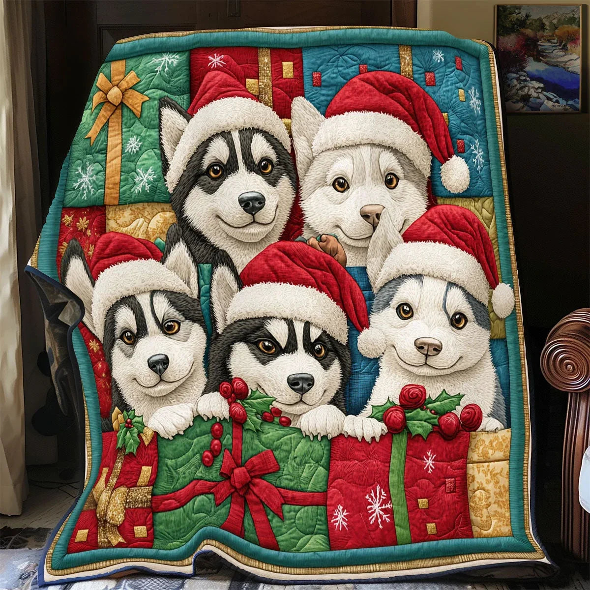 Husky Gifts Quilt Blanket