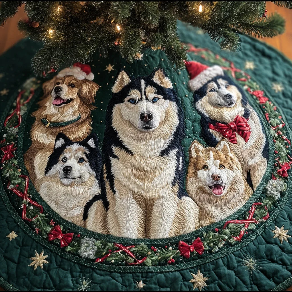 Husky Magic Christmas Quilted Tree Skirt