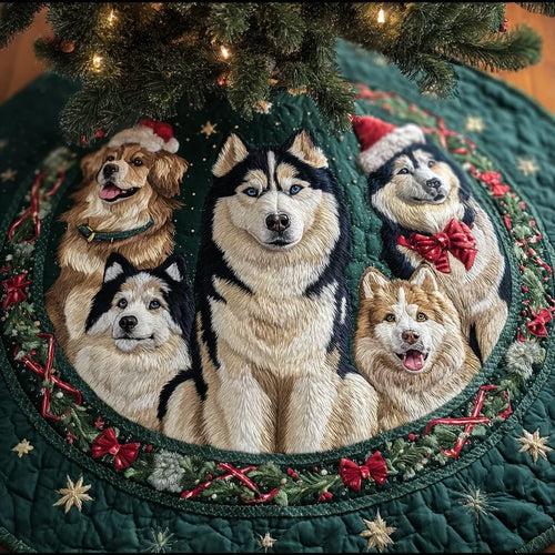 Husky Magic Christmas Quilted Tree Skirt