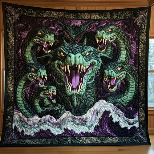 Hydra From The Wave Quilt Blanket