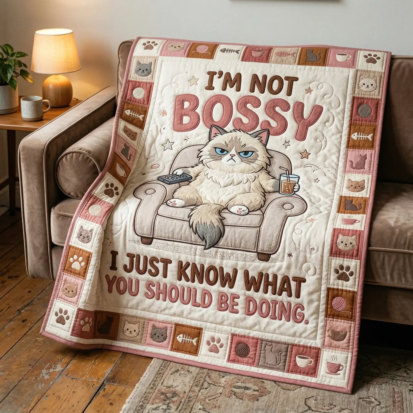 I Am Not Bossy Quilt Blanket