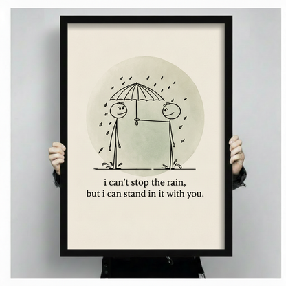 Minimalist Quote Canvas Art – Rain Together Wall Art