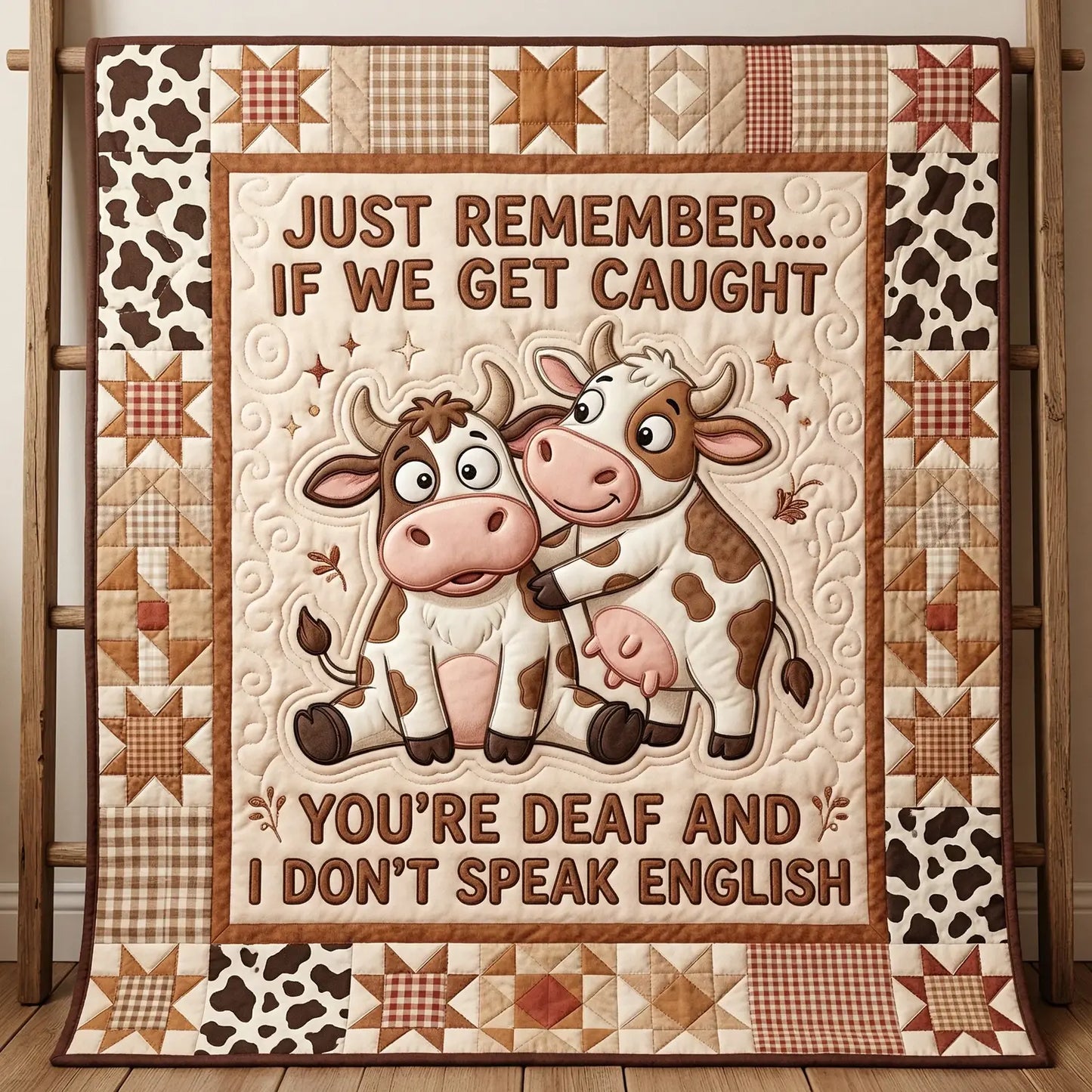 I Don't Speak English Quilt Blanket