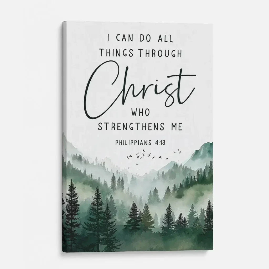 philippians 4 13 i can do all things through christ wall art canvas print (Landscape) (view 4)