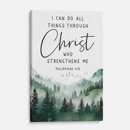 philippians 4 13 i can do all things through christ wall art canvas print (Landscape) (view 4)