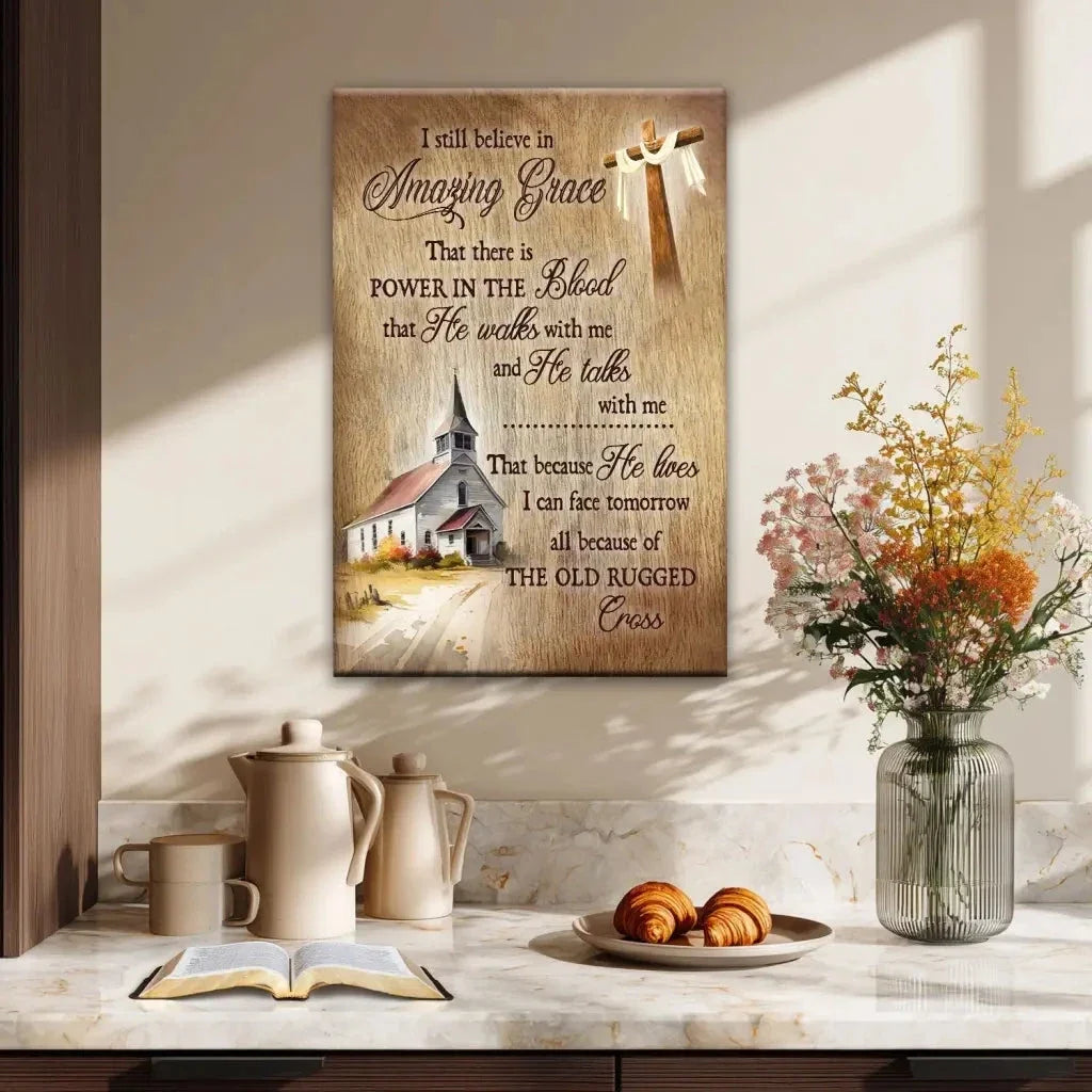 i still believe in amazing grace christian canvas wall art (view 6)