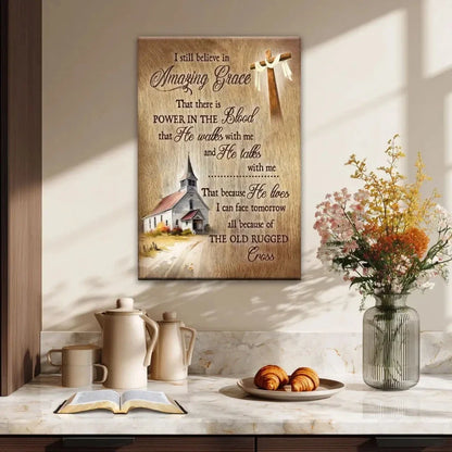 i still believe in amazing grace christian canvas wall art (view 6)