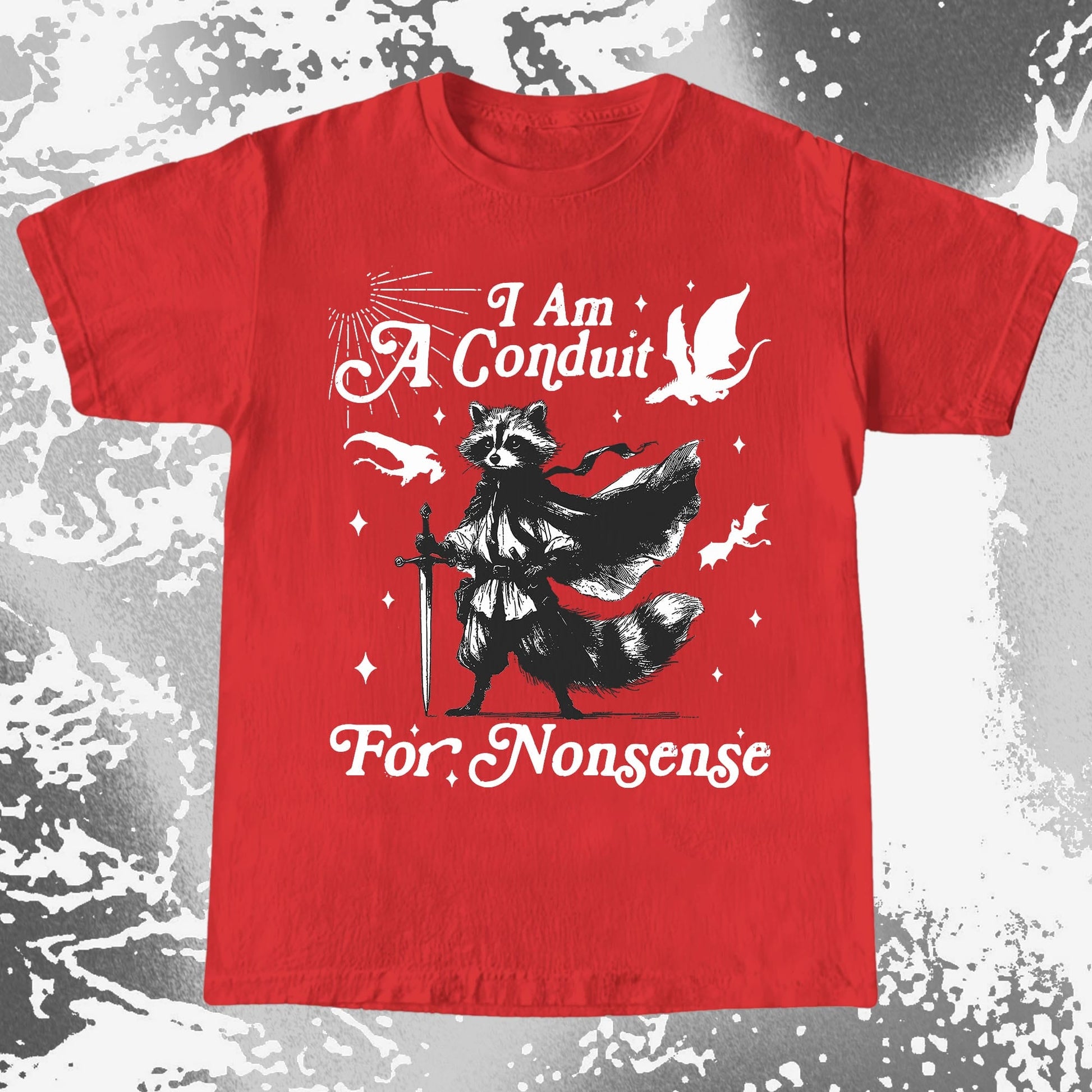 I Am A Conduit For Nonsense Raccoon Wizard Shirt, funny meme tee gift (view 8)