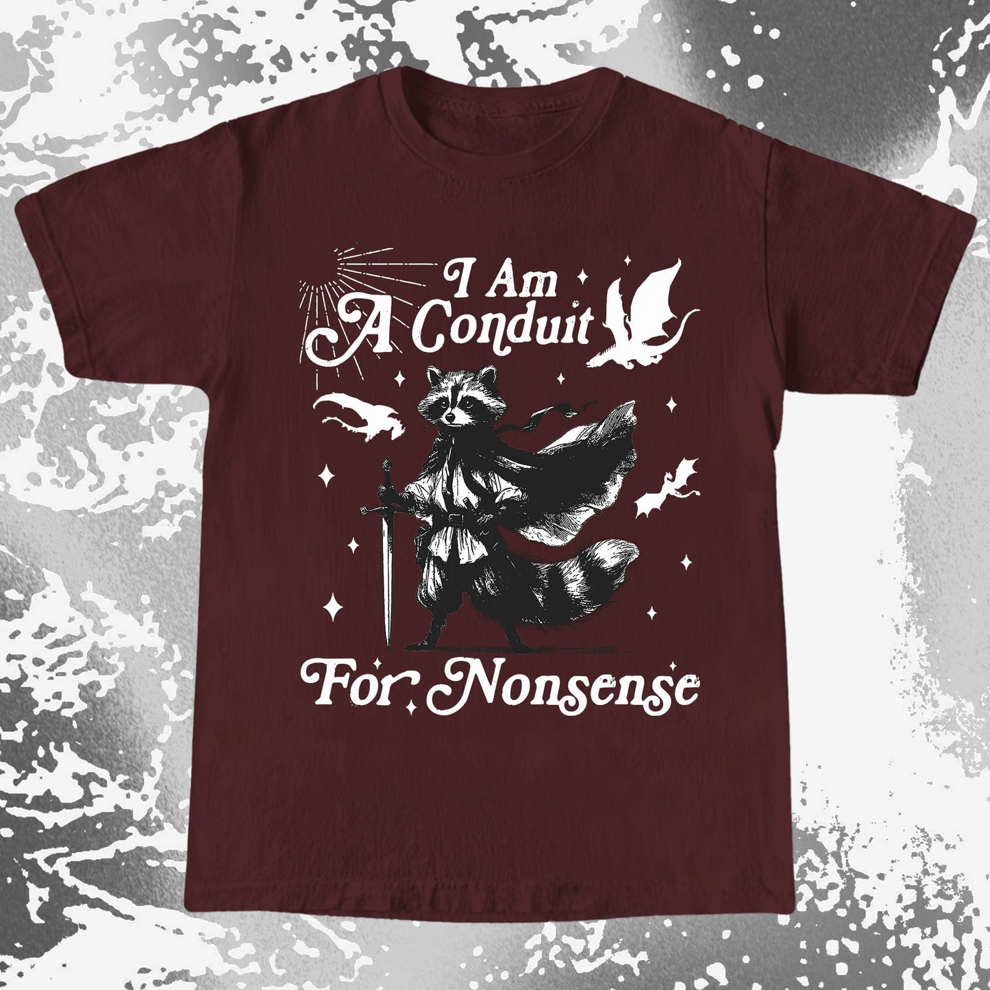 I Am A Conduit For Nonsense Raccoon Wizard Shirt, funny meme tee gift (view 7)