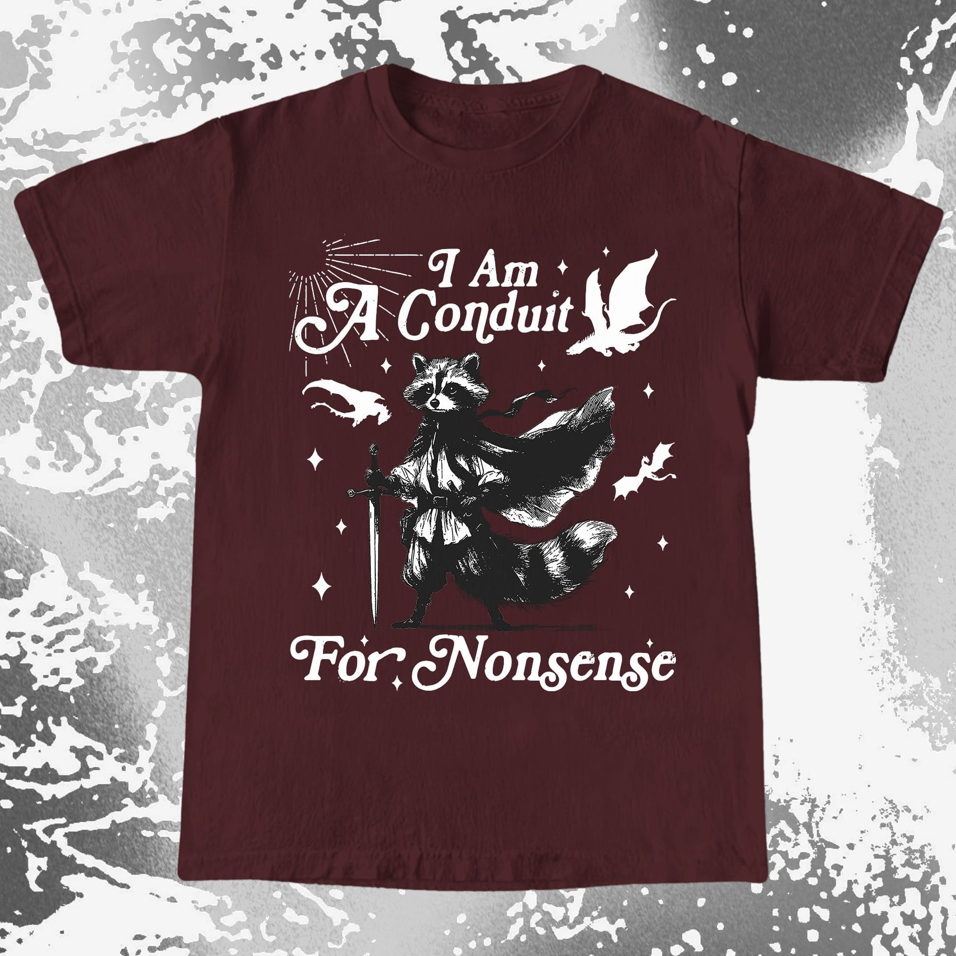I Am A Conduit For Nonsense Raccoon Wizard Shirt, funny meme tee gift (view 7)
