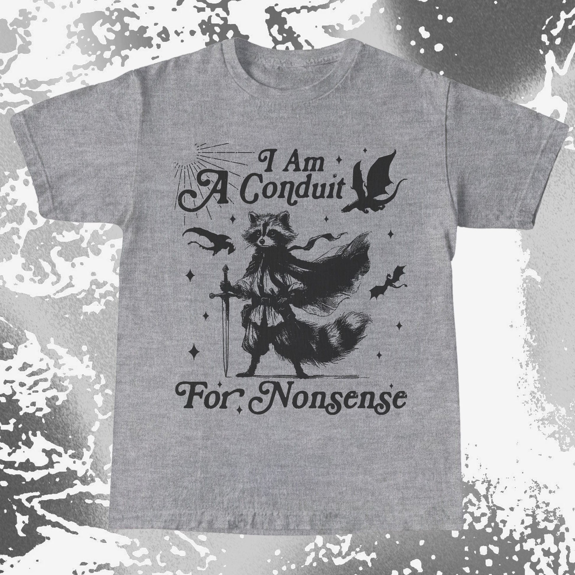 I Am A Conduit For Nonsense Raccoon Wizard Shirt, funny meme tee gift (view 3)