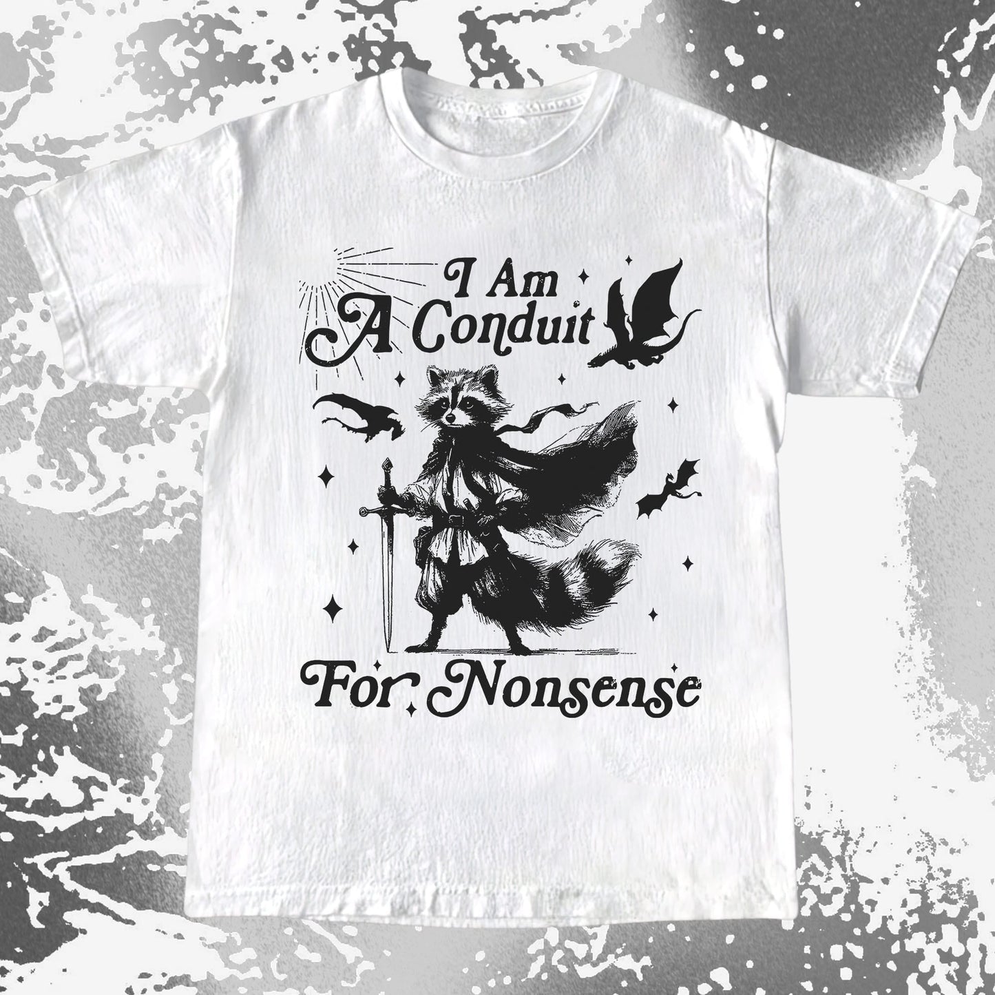 I Am A Conduit For Nonsense Raccoon Wizard Shirt, funny meme tee gift