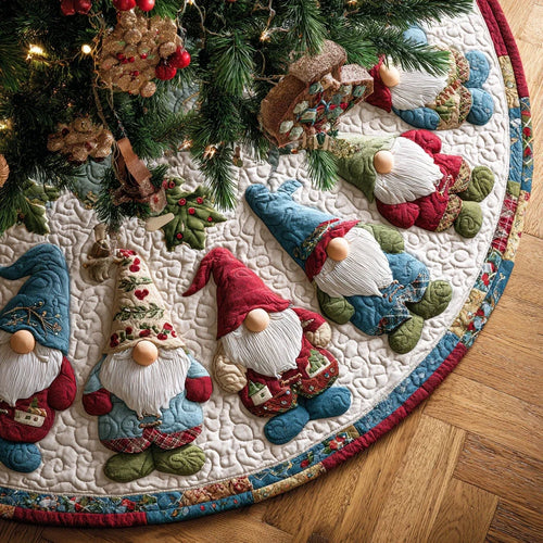 Icy Pickle Christmas Quilted Tree Skirt