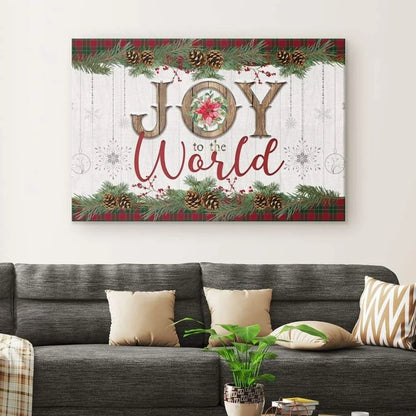 christmas wall art joy to the world canvas print (Landscape) (view 4)