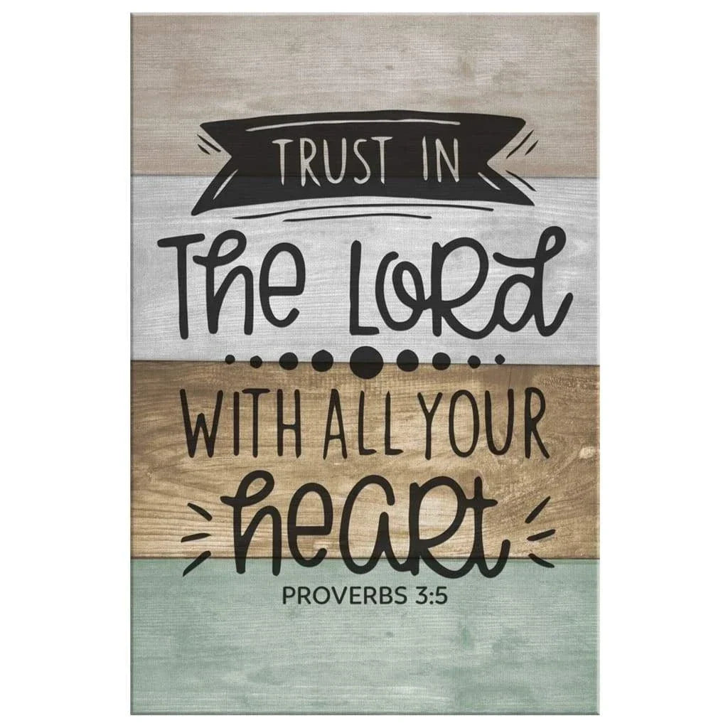christian wall art trust in the lord with all your heart canvas print (Landscape) (view 2)