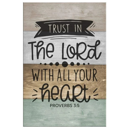 christian wall art trust in the lord with all your heart canvas print (Landscape) (view 2)