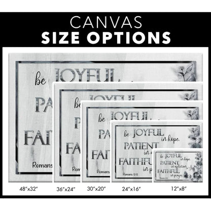 romans 12 12 wall art canvas be joyful patient faithful christian decor (Landscape) (view 3)