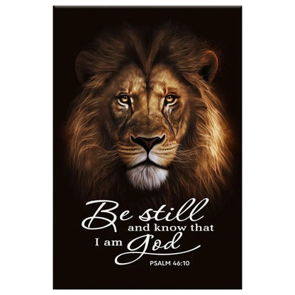be still and know that i am god lion of judah psalm 46 10 wall art canvas (Landscape) (view 3)