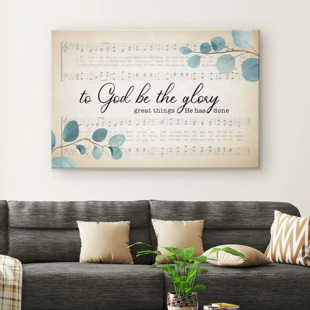 to god be the glory christian wall art canvas (Landscape) (view 4)