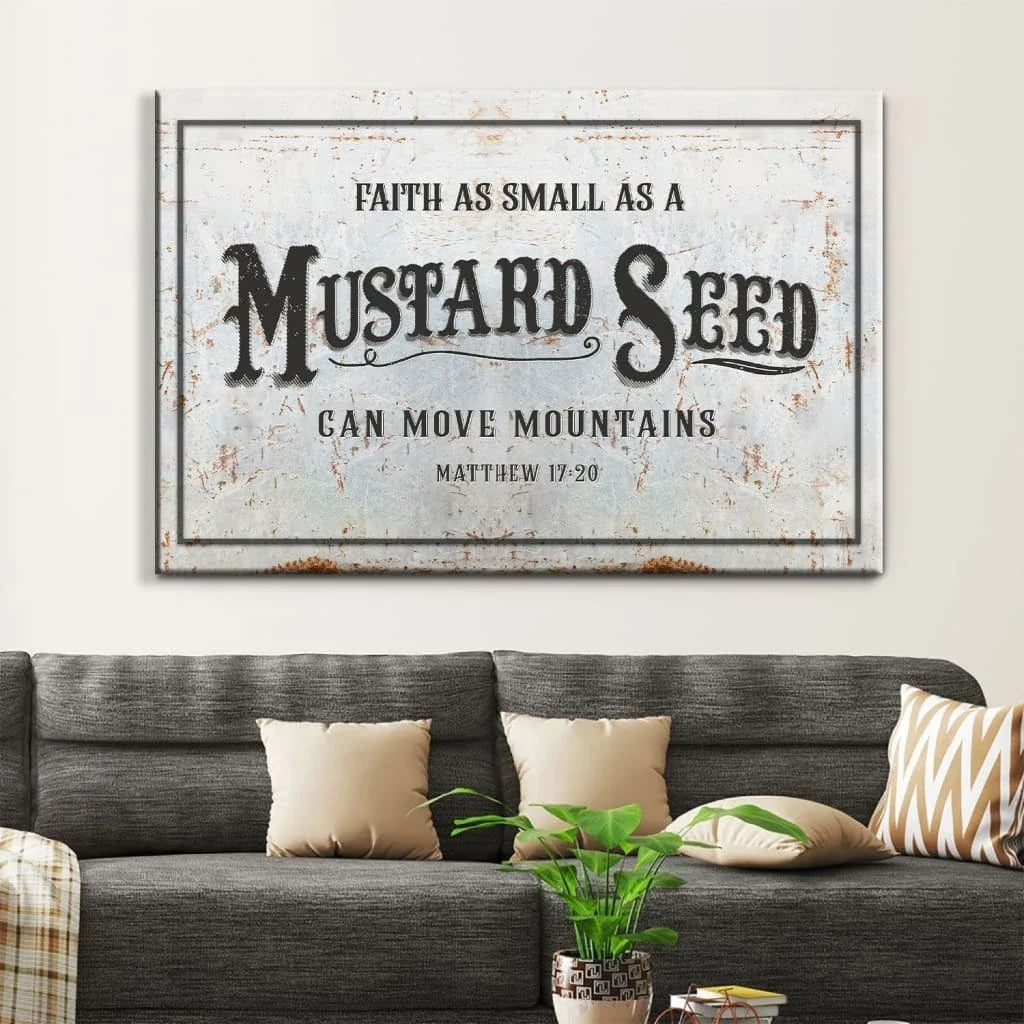 faith as small as a mustard seed can move mountains wall art canvas (Landscape) (view 3)