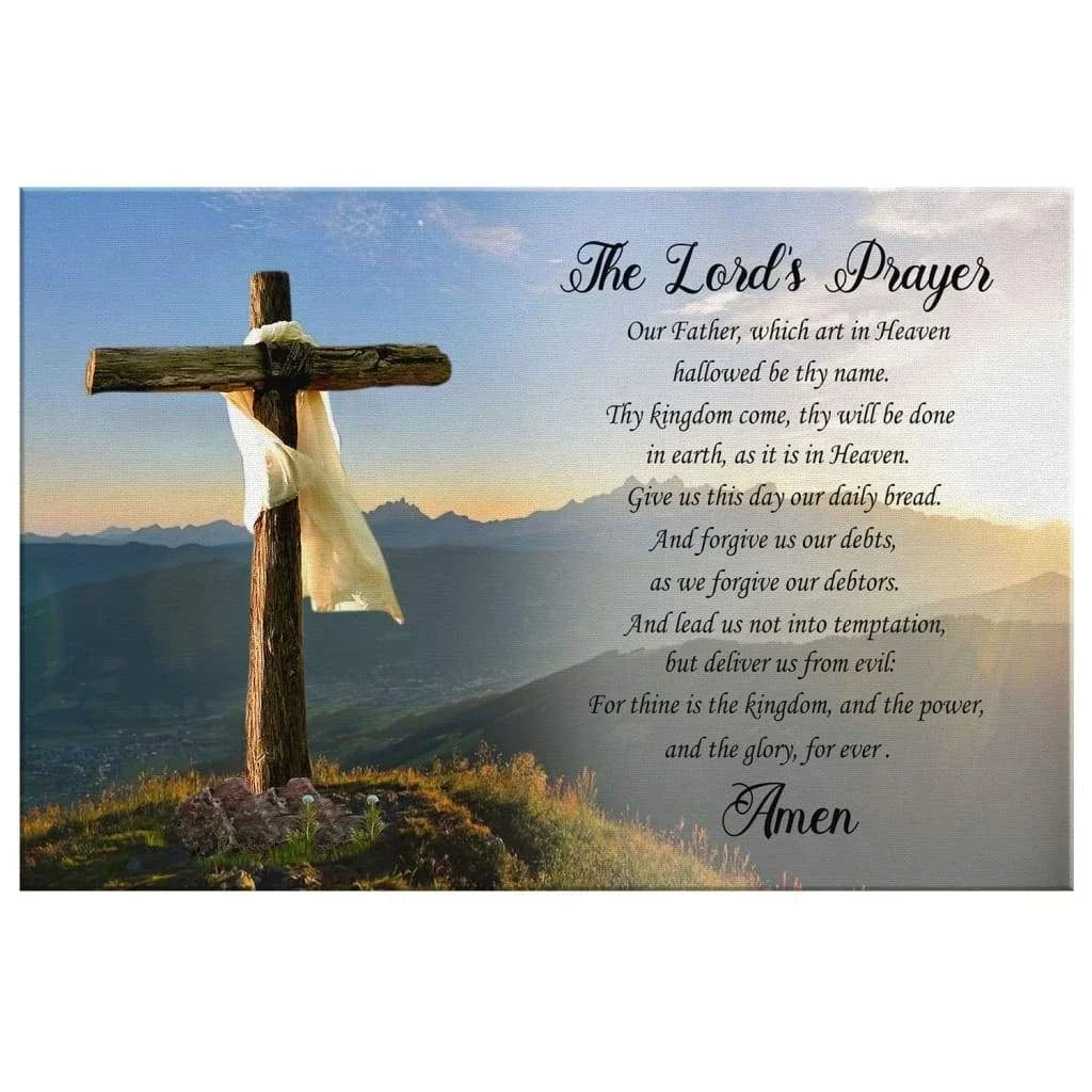 the lord s prayer canvas print christian wall art (Landscape) (view 3)