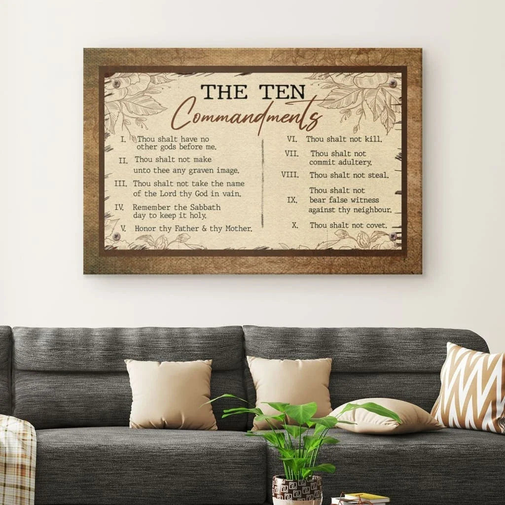 10 commandments wall art canvas (view 5)