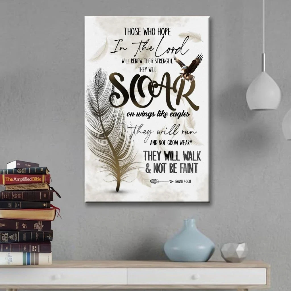 soar on wings like eagles isaiah 40 31 christian wall art canvas (Landscape) (view 2)