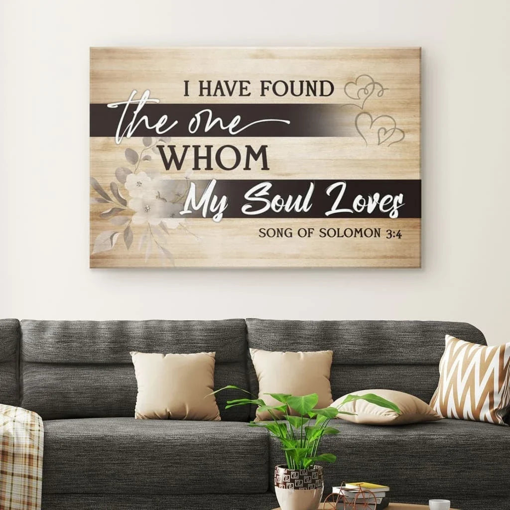 rustic i have found the one whom my soul loves christian canvas wall art (Landscape) (view 3)