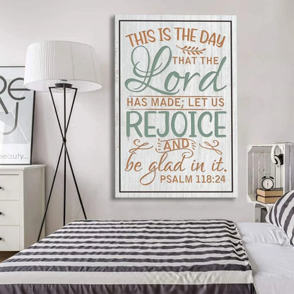 bible verse wall decor psalm 118 24 this is the day that the lord has made canvas print (view 3)