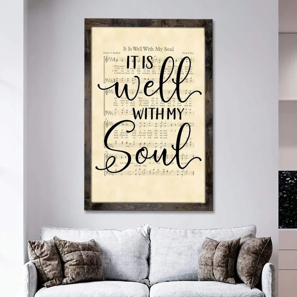 it is well with my soul hymn sheet music christian wall art canvas (view 4)