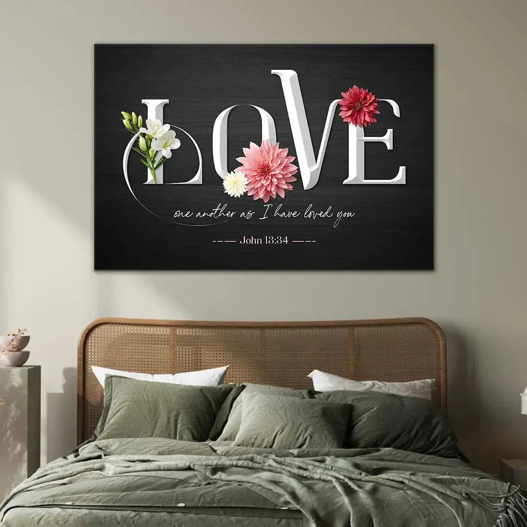 love one another as i have loved you john 13 34 wall art canvas (Landscape) (view 3)