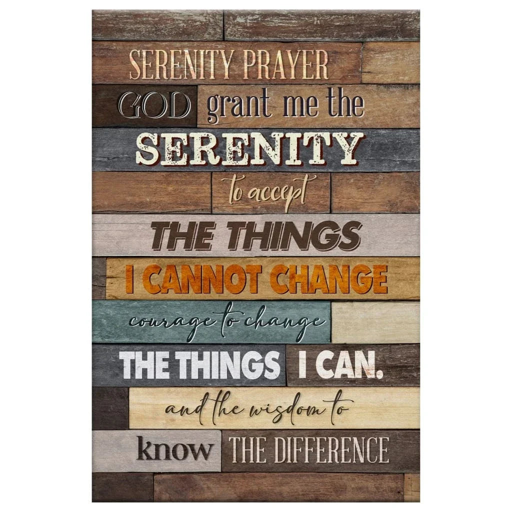 serenity prayer rustic christian wall art canvas (view 3)