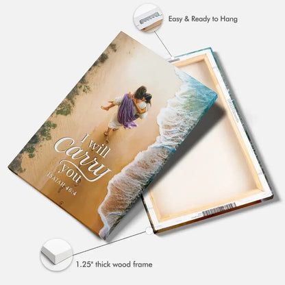 i will carry you jesus carrying a woman isaiah 46 4 christian canvas wall art (view 5)