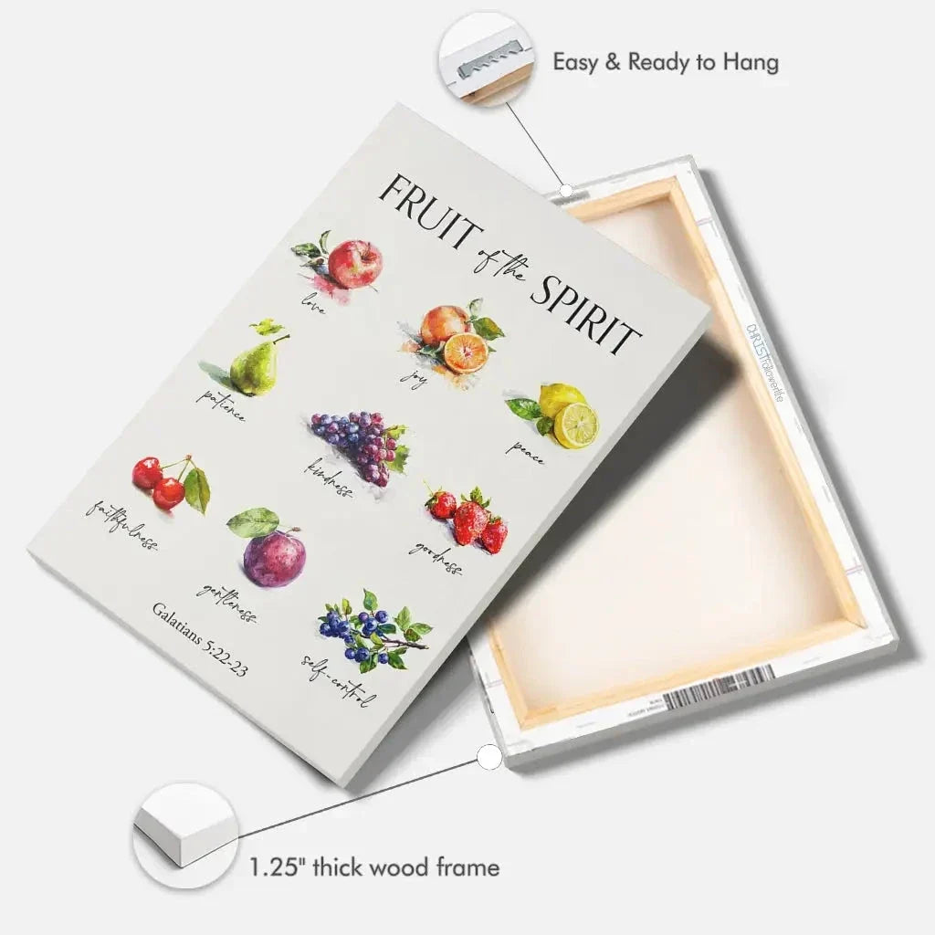 christian wall decor galatians 5 22 23 fruit of the spirit wall art canvas (view 7)