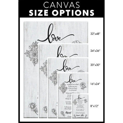 love never fails 1 corinthians 13 4 8 wall art canvas (Landscape) (view 8)