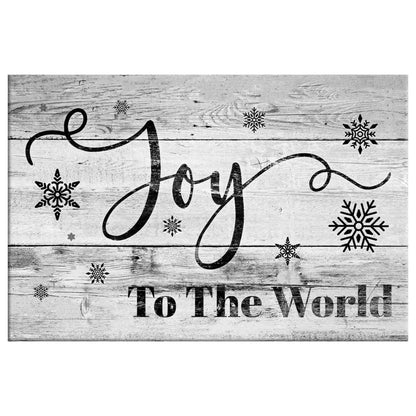 christian christmas wall decor joy to the world christmas wall art canvas (Landscape) (view 2)