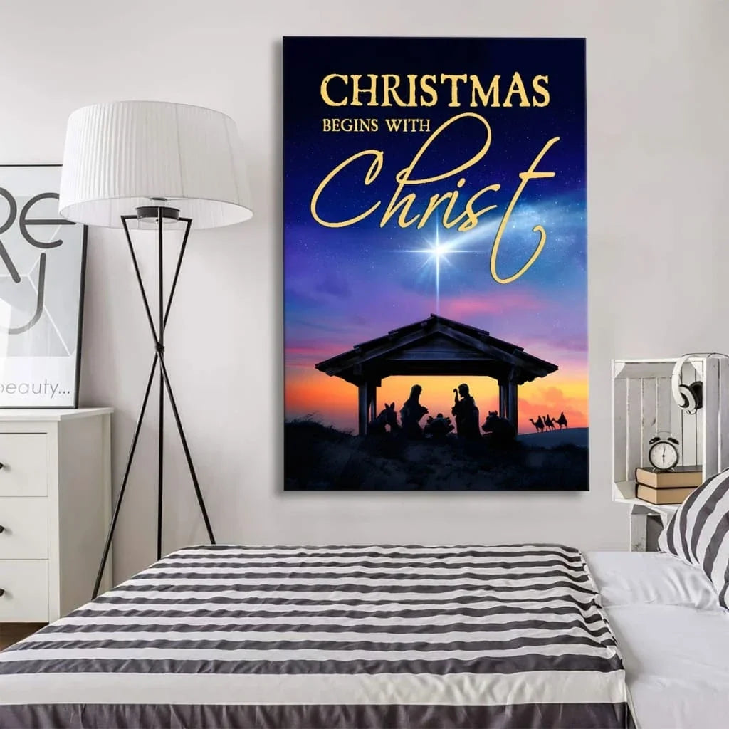 christmas begins with christ wall art canvas (view 5)
