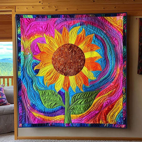 Illusion Sunflower Quilt Blanket