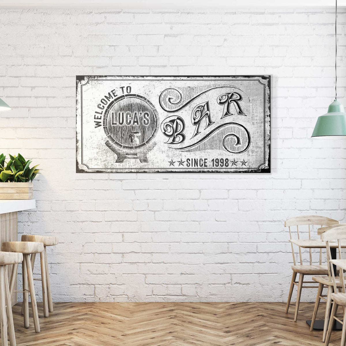 Bar Sign - 20"x10", Style 2 - canvas