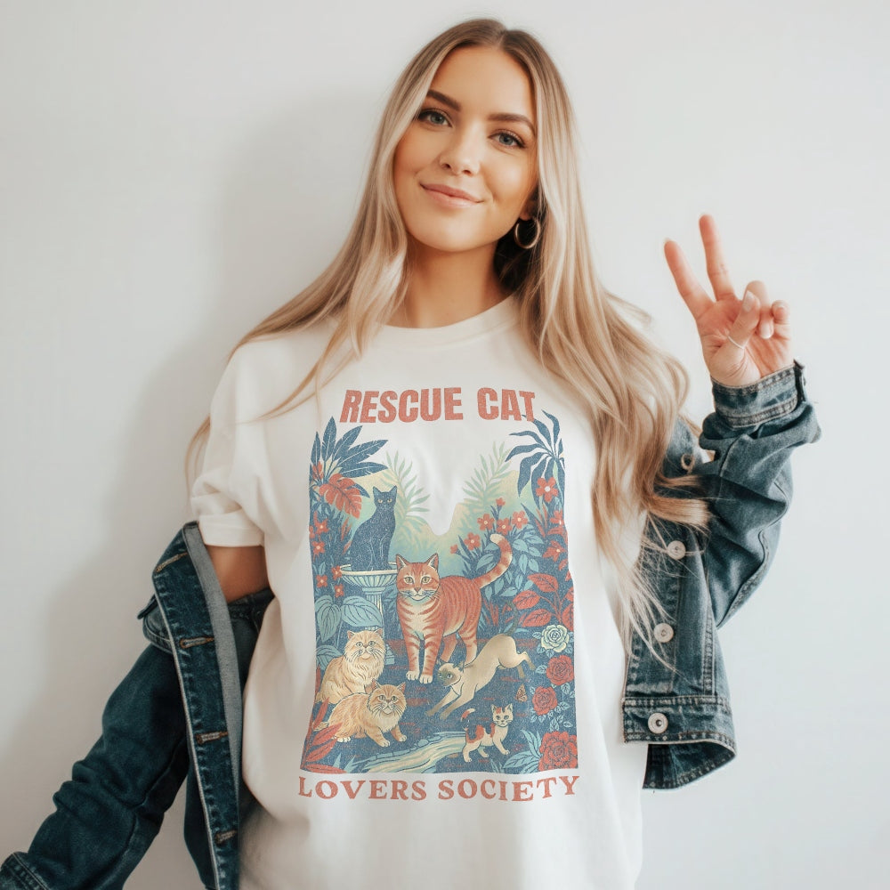 Rescue Cat Lovers Society Relaxed Tee
