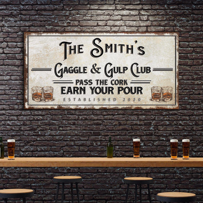 Gaggle & Gulp Club Sign