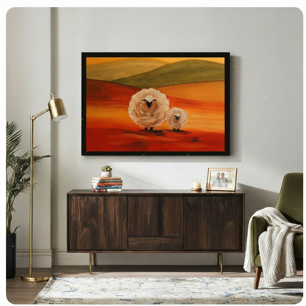 Sunset Sheep Pastoral Canvas Wall Art