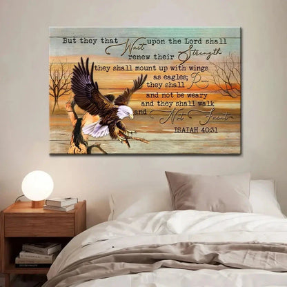 they that wait upon the lord isaiah 40 31 wall art canvas print (Landscape) (view 3)