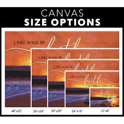 sea turtle i will walk by faith wall art canvas (Landscape) (view 3)