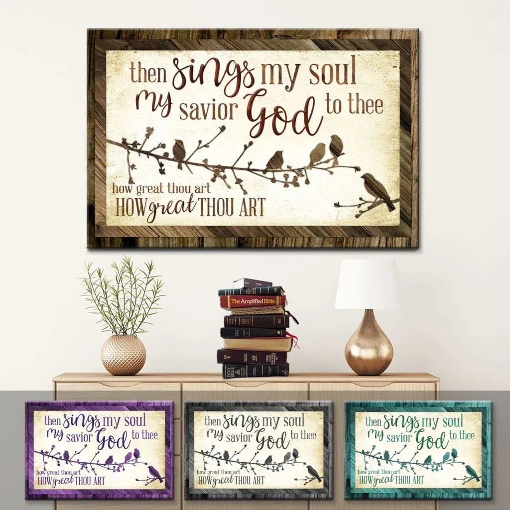 then sings my soul my savior god to thee how great thou art wall art canvas (Landscape) (view 3)