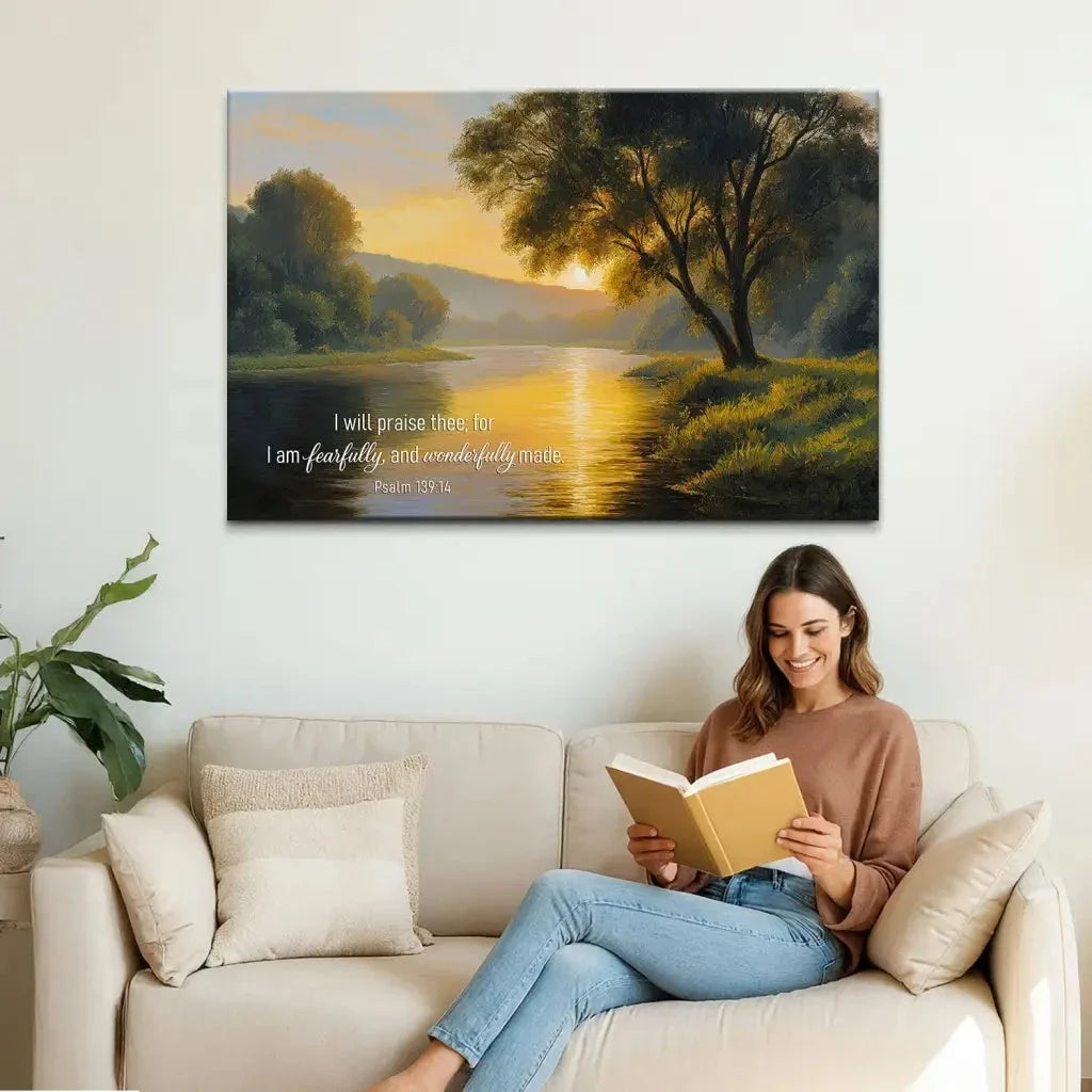psalm 139 14 i am fearfully and wonderfully made wall art canvas (Landscape) (view 5)