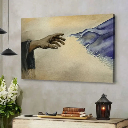 if only i could touch the hem of his garment wall art canvas (Landscape) (view 3)