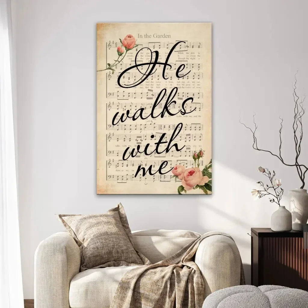 he walks with me wall art canvas print (Landscape) (view 4)